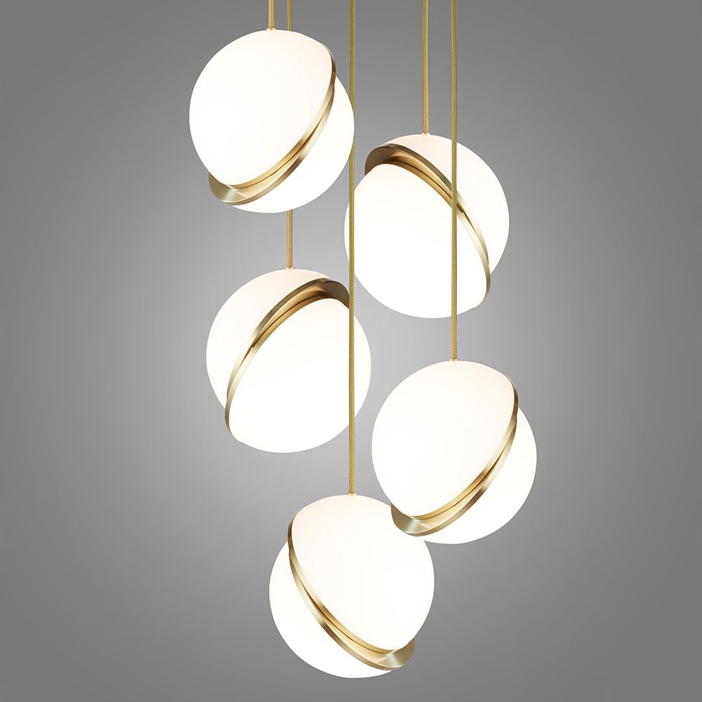 Lee Broom Mini Crescent 5 Piece Chandelier Suspension Lee Broom Lighting
