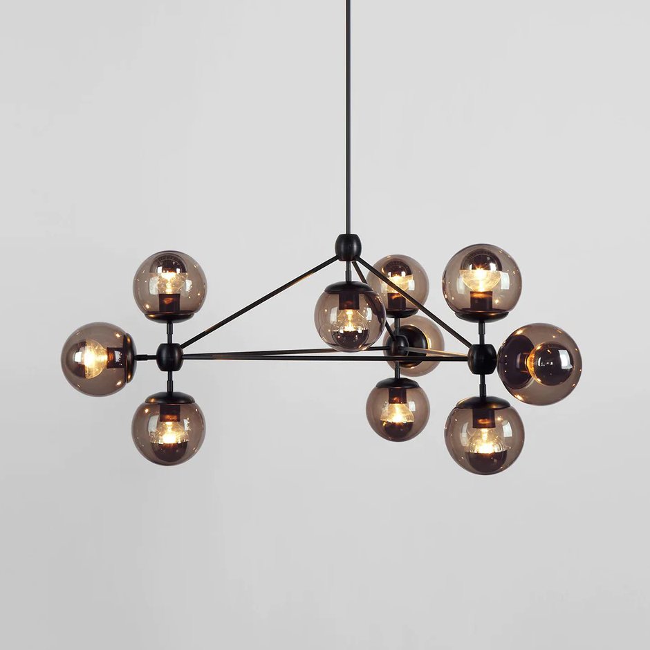 Roll & Hill Modo 3 Sided 10 Globe Suspension Chandeliers