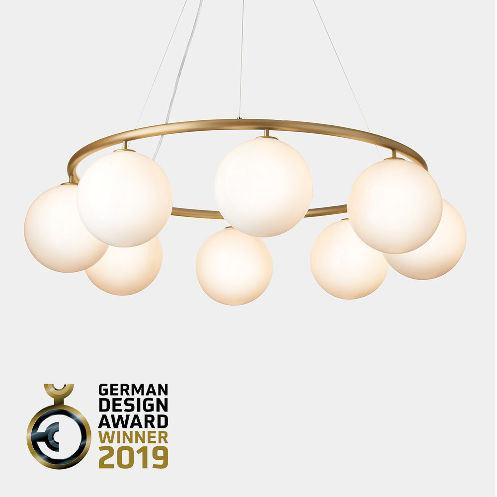 Nuura Miira 8 Circular Suspension Blown Glass Pendant Lights