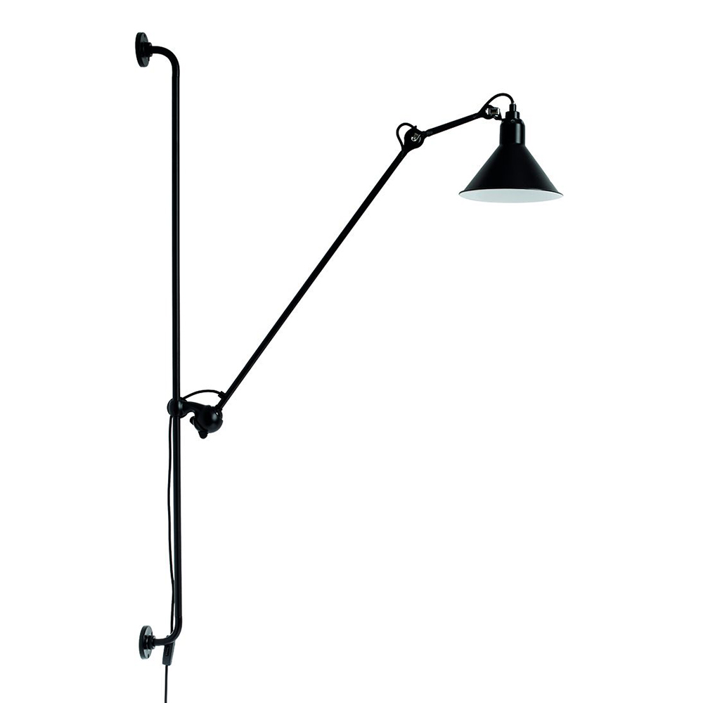 DCW éditions Lampe Gras N°214 Wall with Conic Shade Plug-In Wall Lights