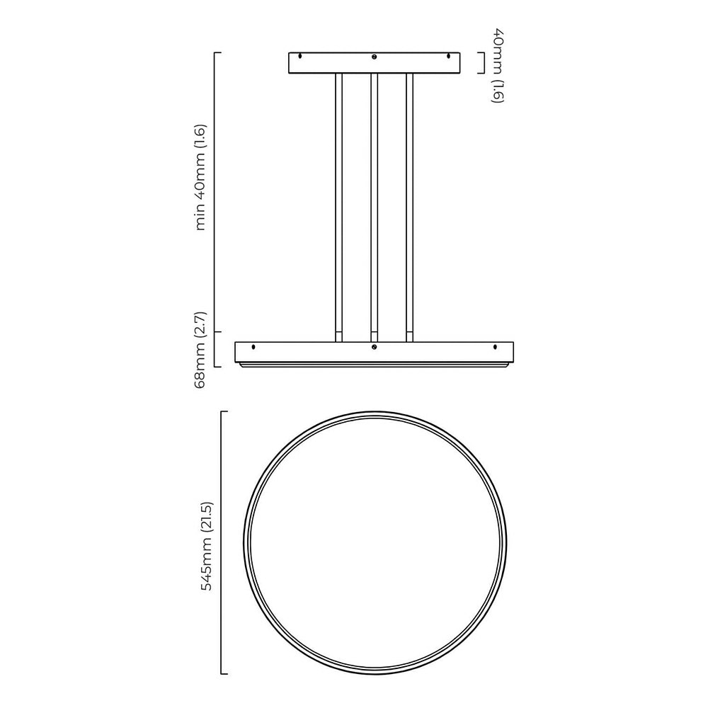 Anvers Pendant Suspension Dimensions