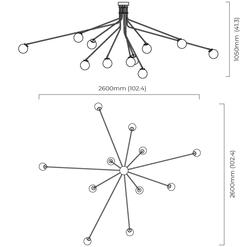 Array Large Opal Suspension Dimensions