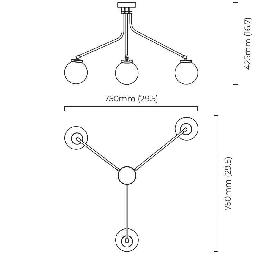 Array Mini Opal Suspension Dimensions