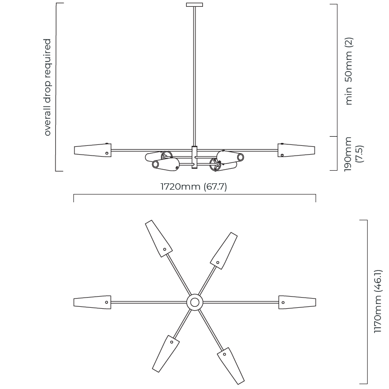 Axis Large Suspension Dimensions