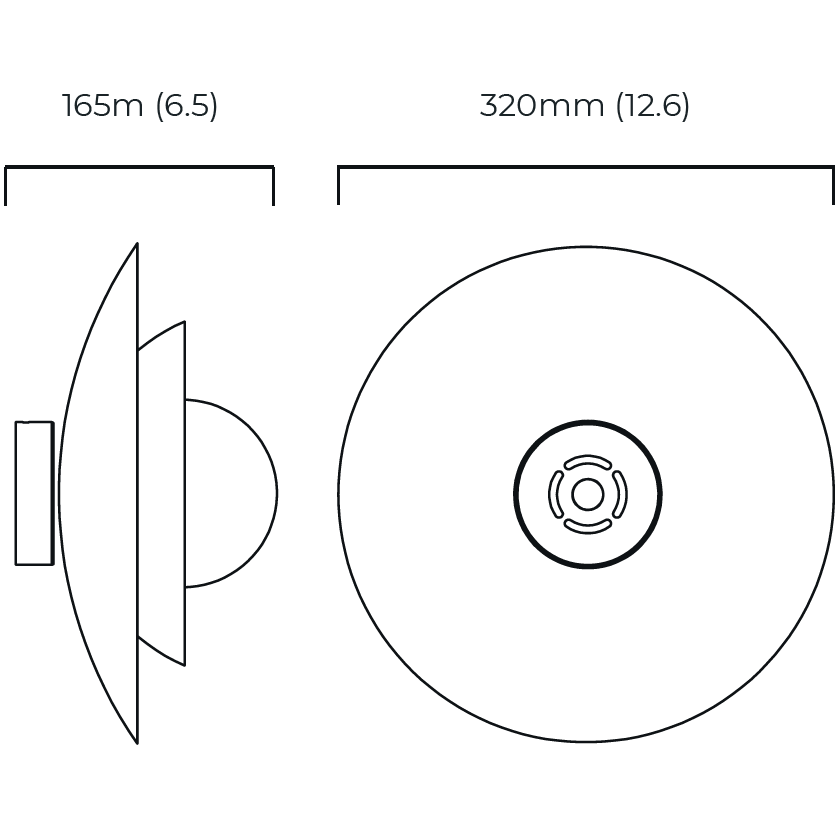 Carapace Ceiling/Wall Dimensions