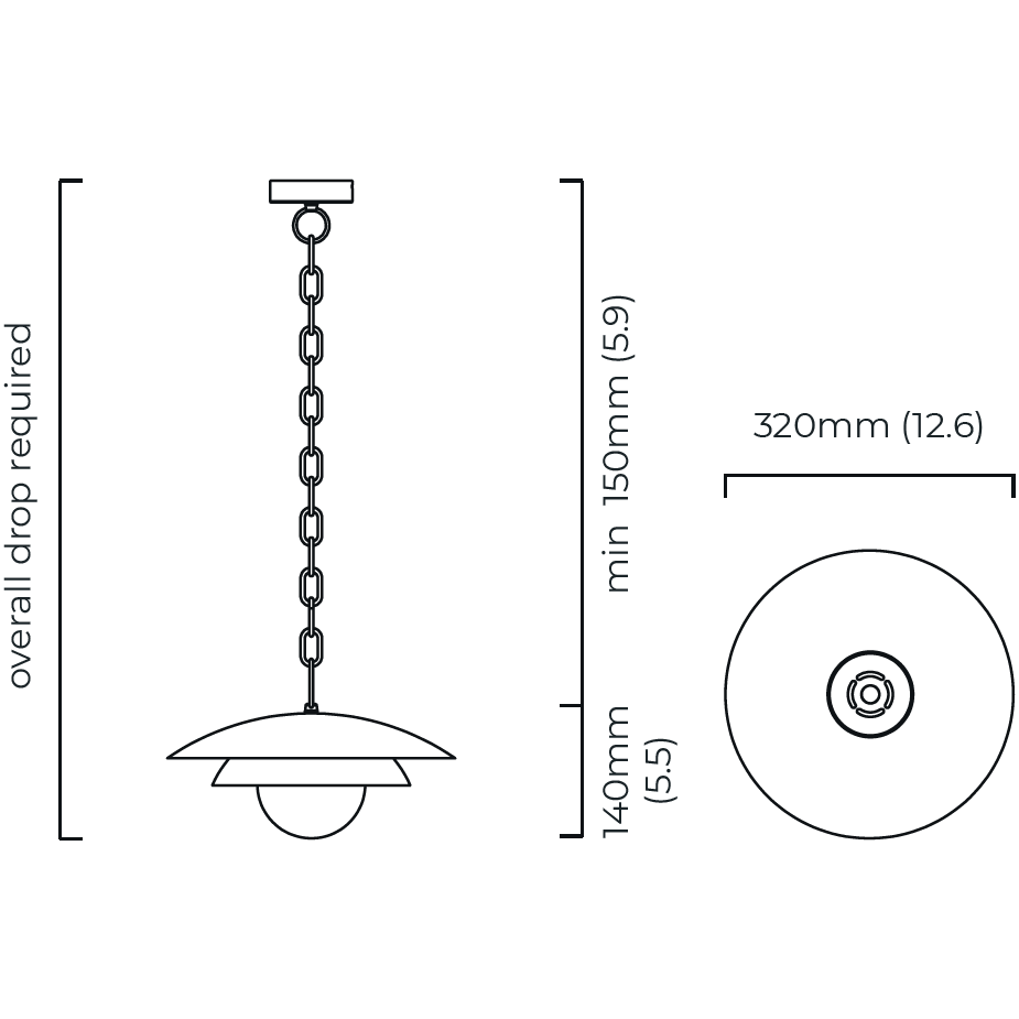 Carapace Suspension With Chain Dimensions