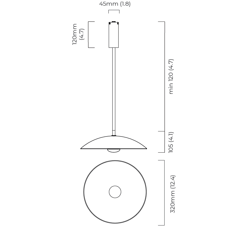 Cielo Suspension Dimensions