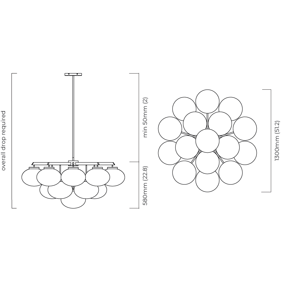 Cloudesley Large Suspension Dimensions