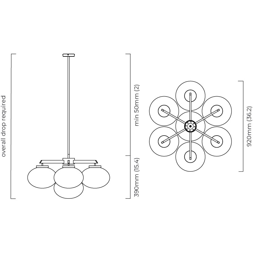 Cloudesley Medium Suspension Dimensions