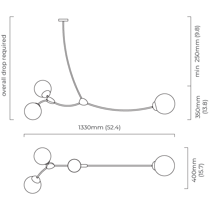 Ivy Pendant 3 Suspension Dimensions