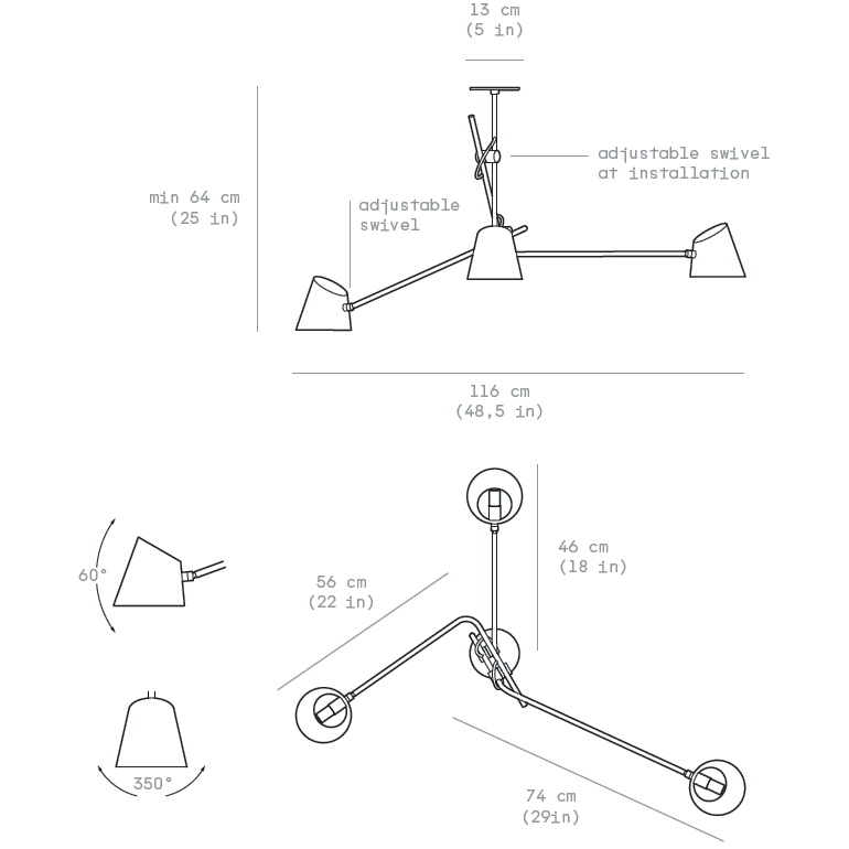 Hartau Triple Suspension Dimensions