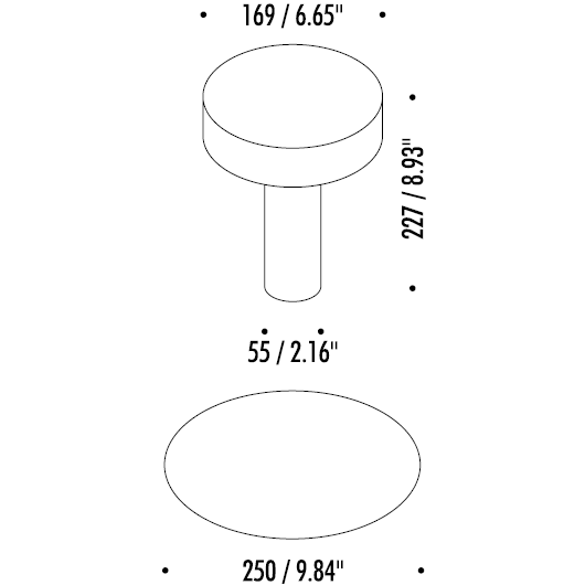 PoPuP Portable Table Dimensions