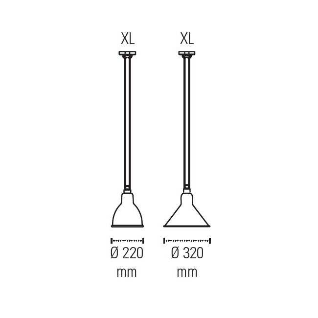 Les Acrobates De Gras No322 X-Large Round Shade Suspension Dimensions