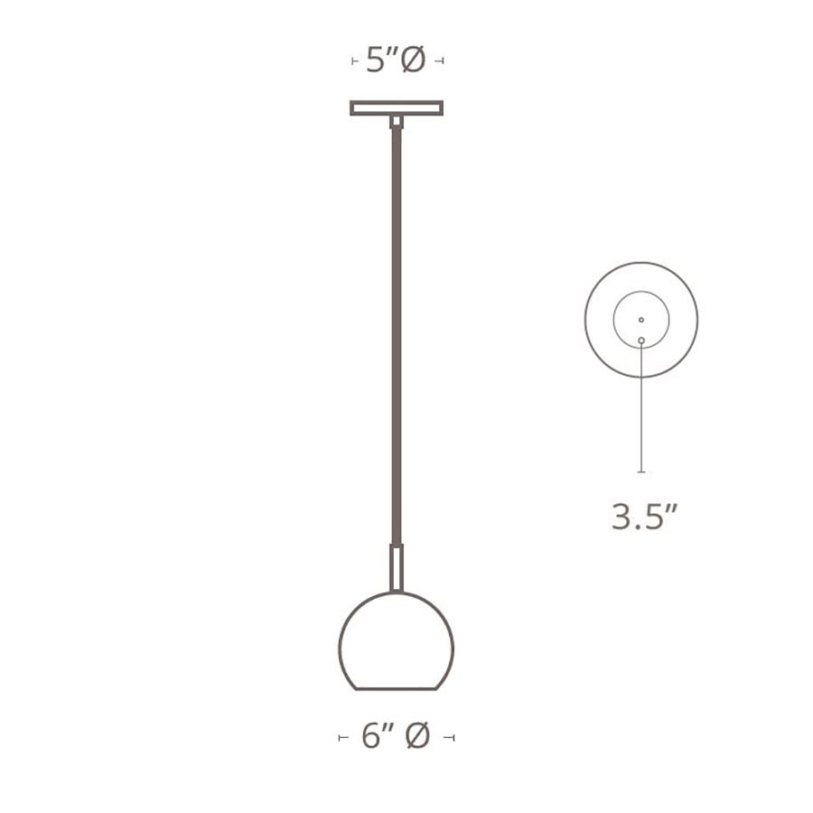 Najma Reversed Pendant Suspension Dimensions