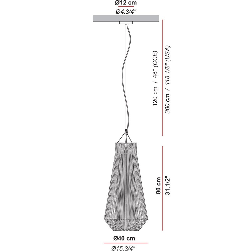 Koord 101 Outdoor Suspension Dimensions