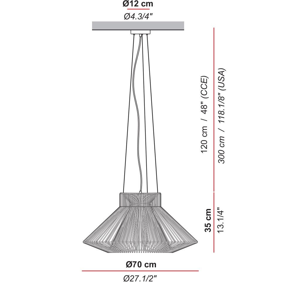 Koord 102 Outdoor Suspension Dimensions