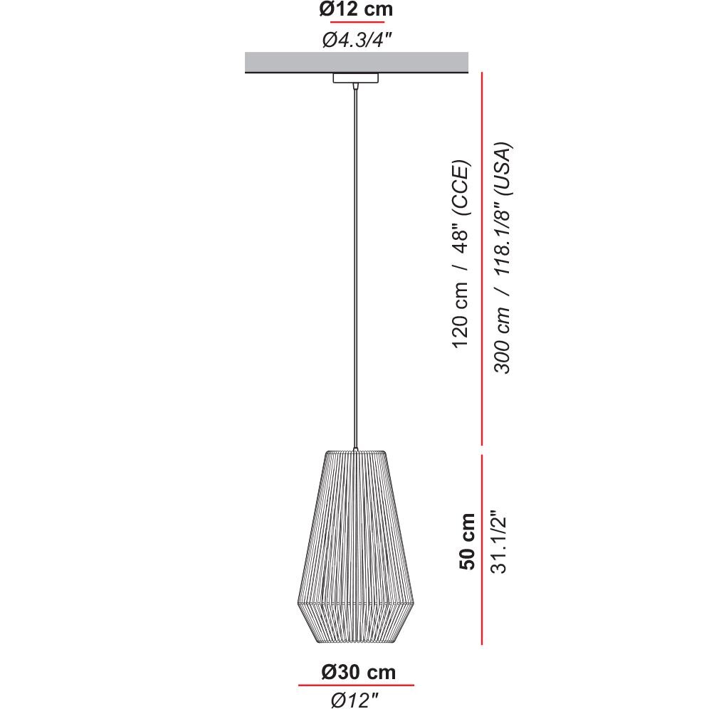 Koord 104 Outdoor Suspension Dimensions