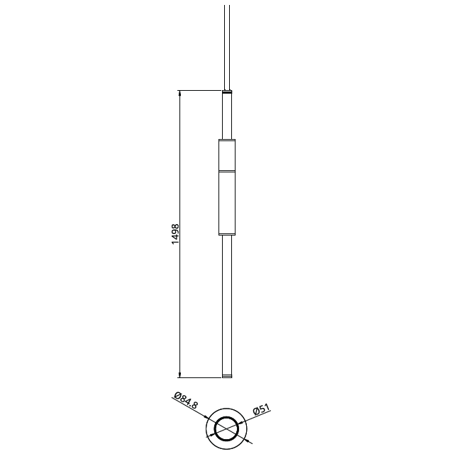 Light Pipe S58-01 Suspension Dimensions