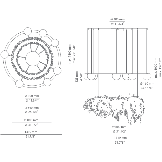 Circ T-3816S Vegetation Suspension Dimensions