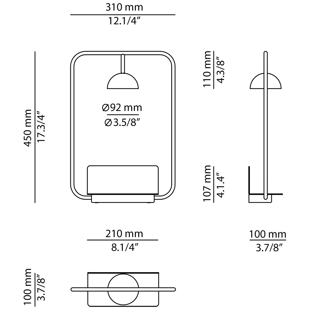 Cupolina A-3930 Wall Dimensions