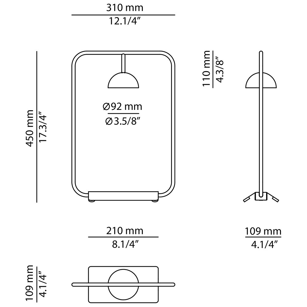 Cupolina M-3937 Table Dimensions
