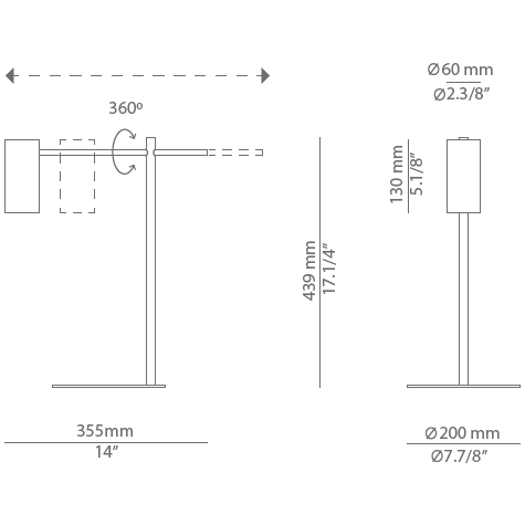 Cyls M-3907 Table Dimensions