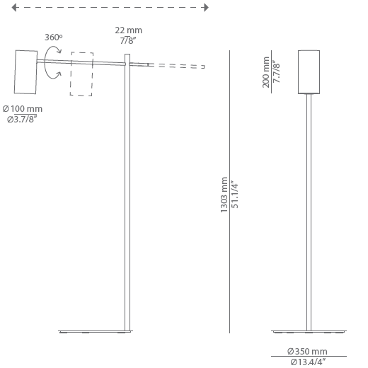 Cyls p-3908/3908M Floor - Estiluz | Task Floor Lamps - USA & Canada