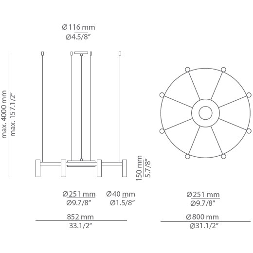 Laverd T-3805 Suspension Dimensions