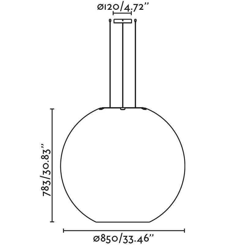 Aire Pendant Suspension Dimensions