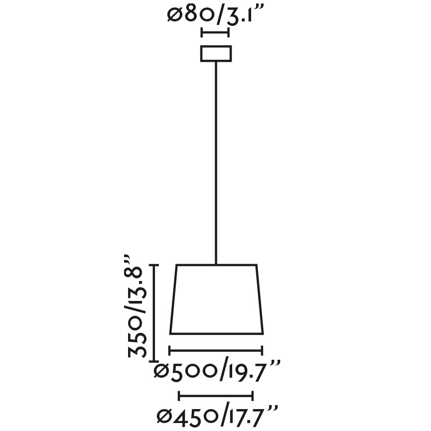 Samba Pendant Suspension Dimensions