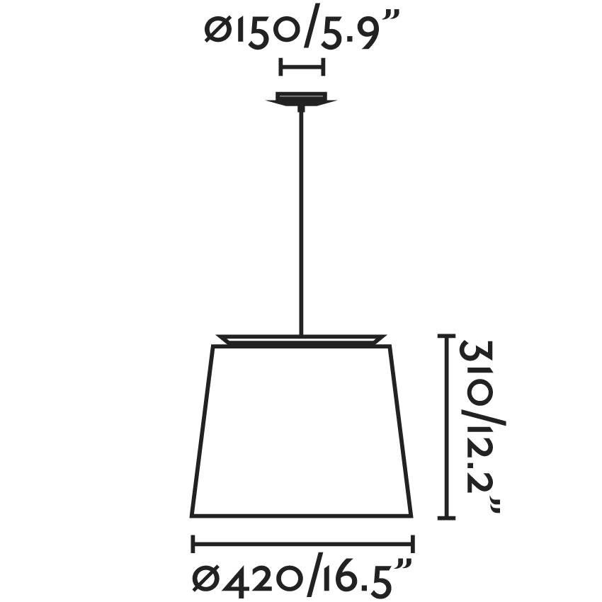Savoy Pendant Suspension Dimensions