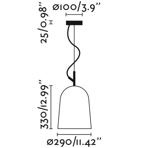 Studio 290 Pendant Suspension Dimensions