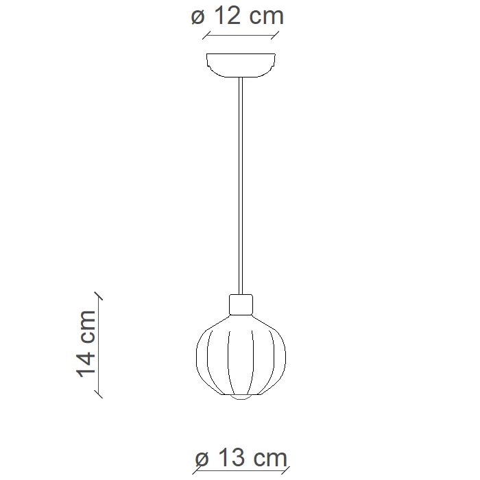 Afoxe C2642 Small Glass Pendant Suspension Dimensions
