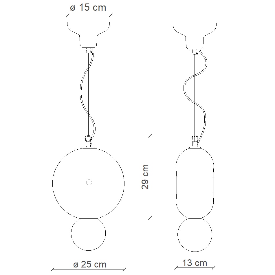 Bumbum C2751 Pendant Suspension Dimensions