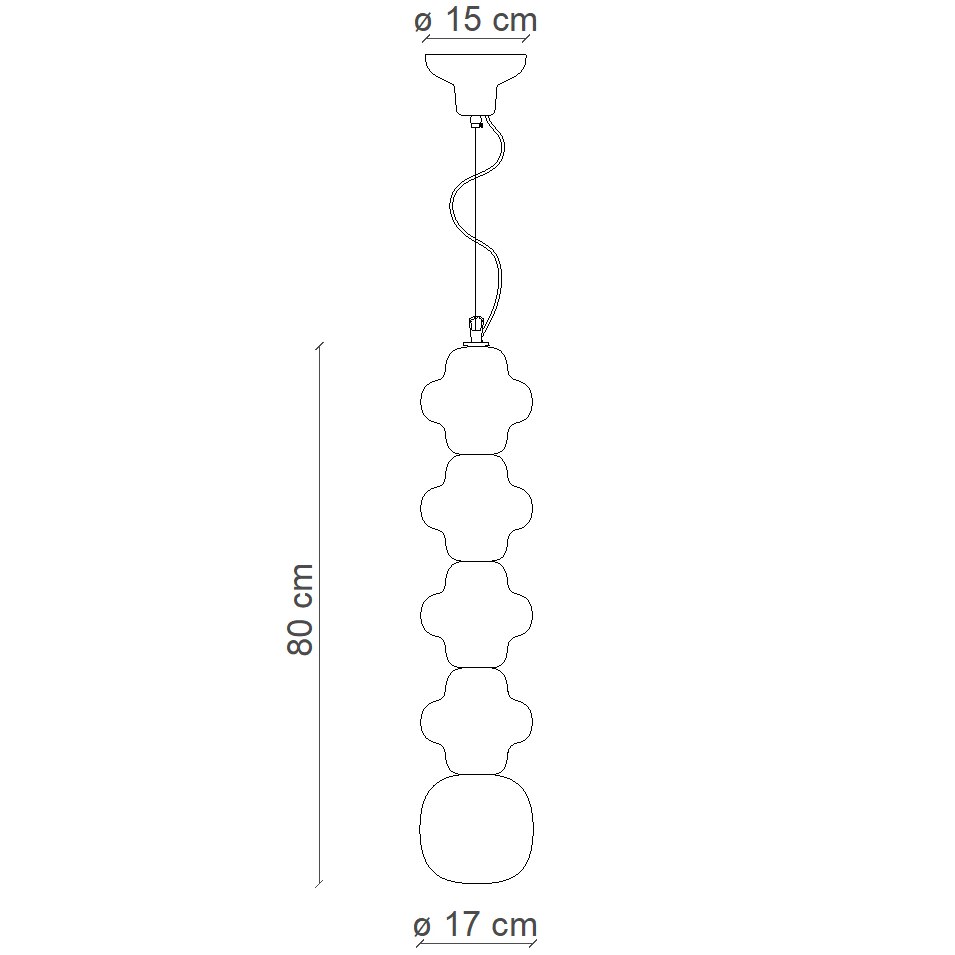 Copacabana C268X Pendant With 4 Elements Suspension Dimensions