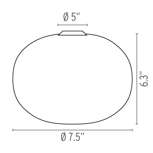 Glo-Ball C/W Zero Wall/Ceiling Dimensions