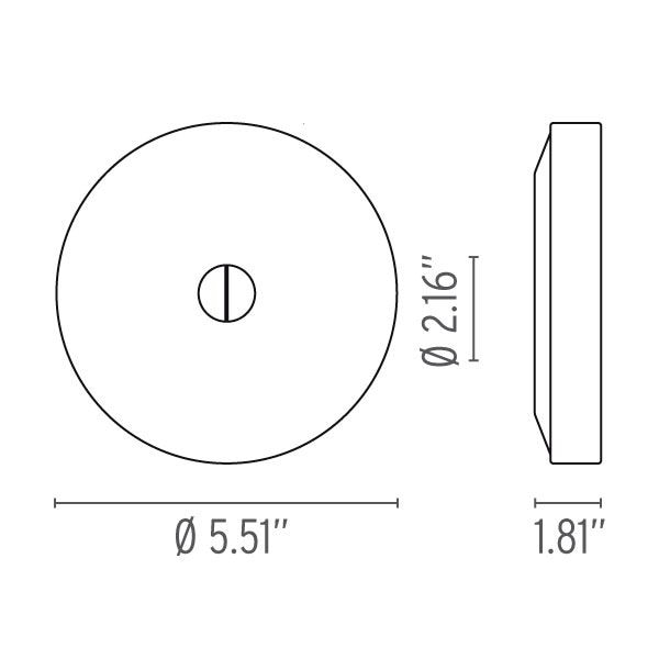 Mini Button Wall/Ceiling Dimensions