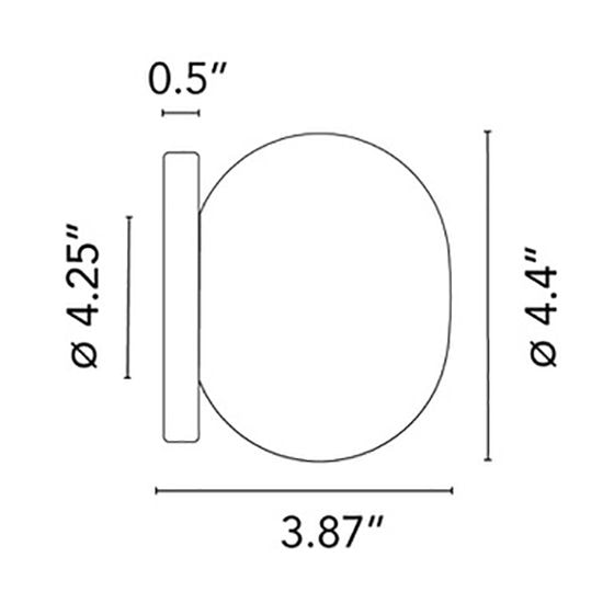 Mini Glo-Ball C/W Wall/Ceiling Dimensions