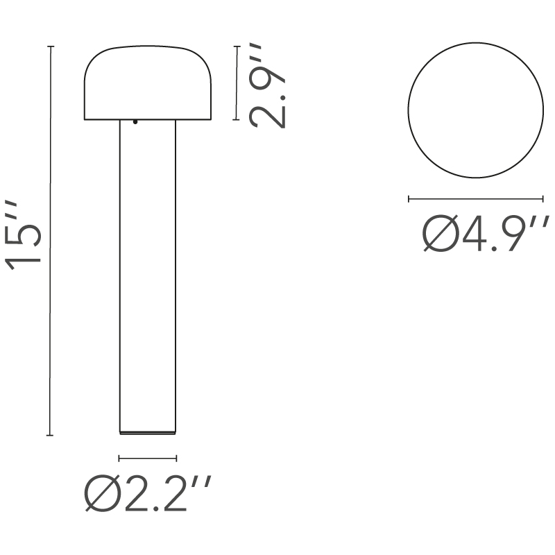 Bellhop 380 Outdoor Bollard Dimensions