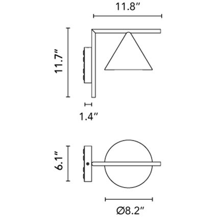 Captain Flint Outdoor Wall Dimensions