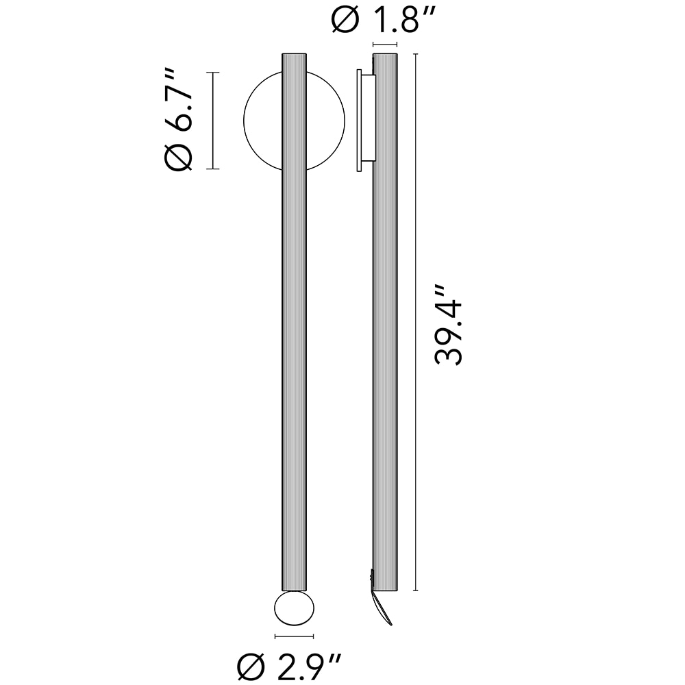 Flauta Riga H1000 Wall Dimensions