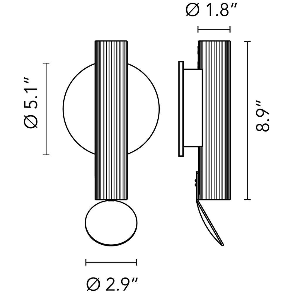 Flauta Riga H225 Outdoor Wall Dimensions