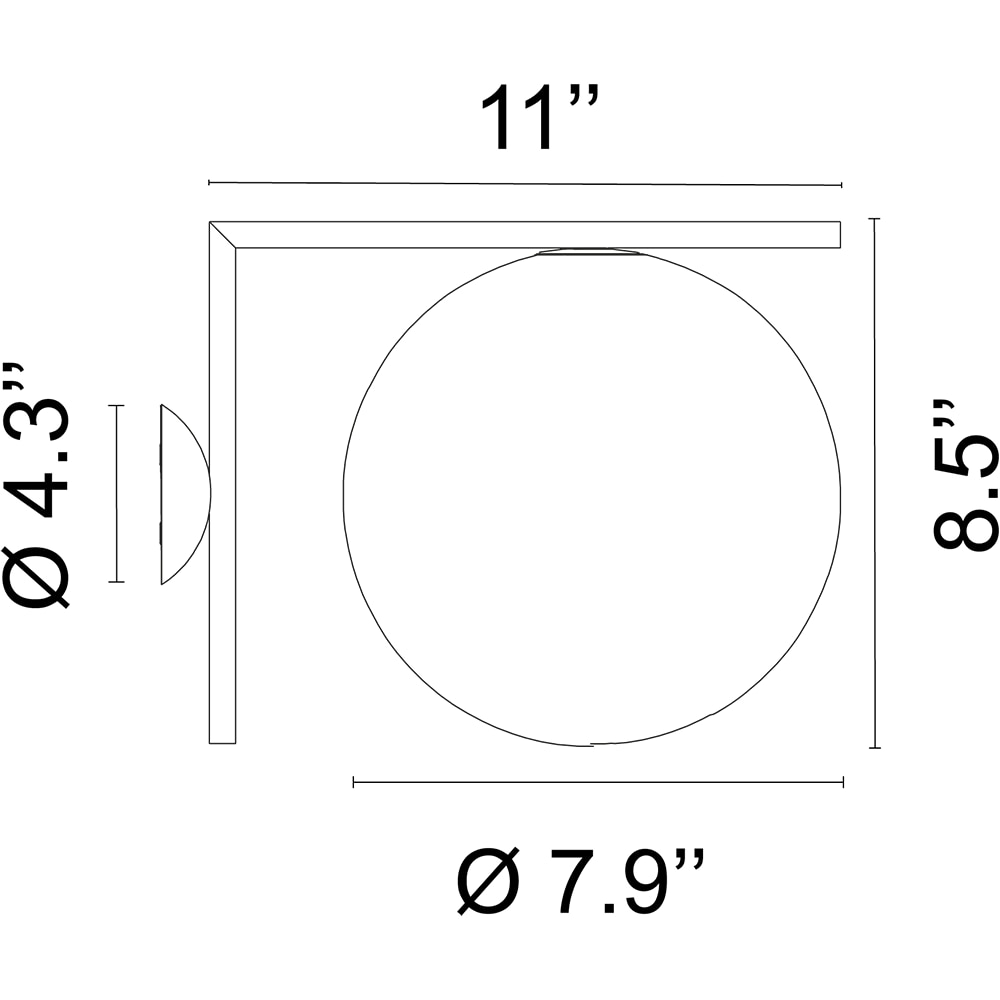 IC Lights C/W Outdoor Ceiling/Wall Dimensions