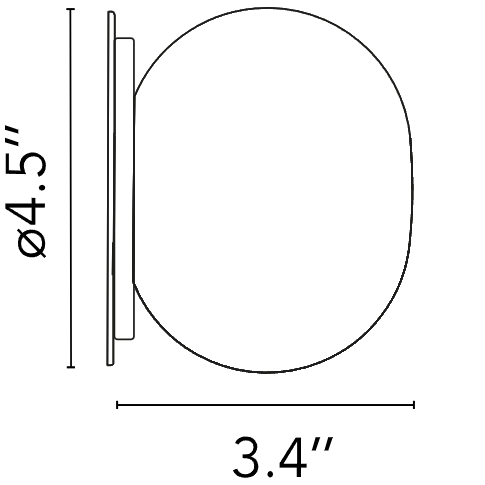 Mini Glo-Ball Wall/Ceiling Dimensions