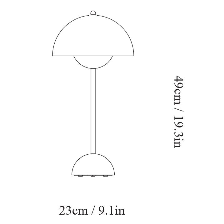 Flowerpot VP3 Table Dimensions