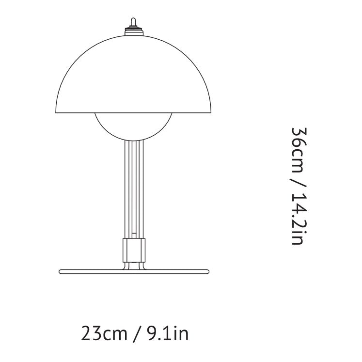 Flowerpot VP4 Table Dimensions