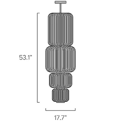Bamboo 4 Light Totem Suspension Dimensions