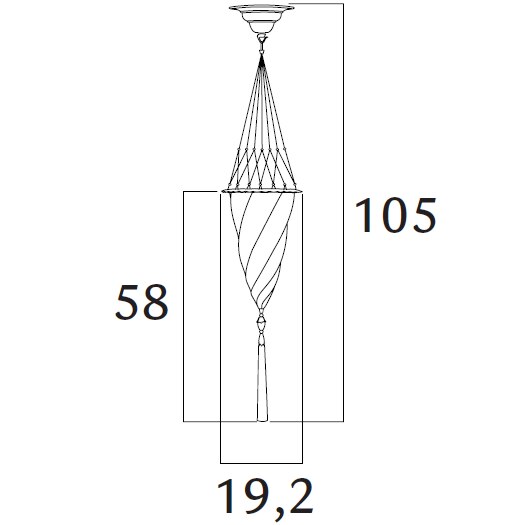 Cesendello Glass Suspension Dimensions