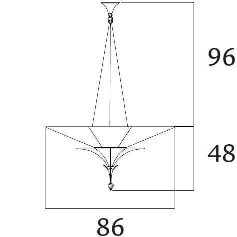 Icaro 2 Tier Ceiling/Suspension Dimensions