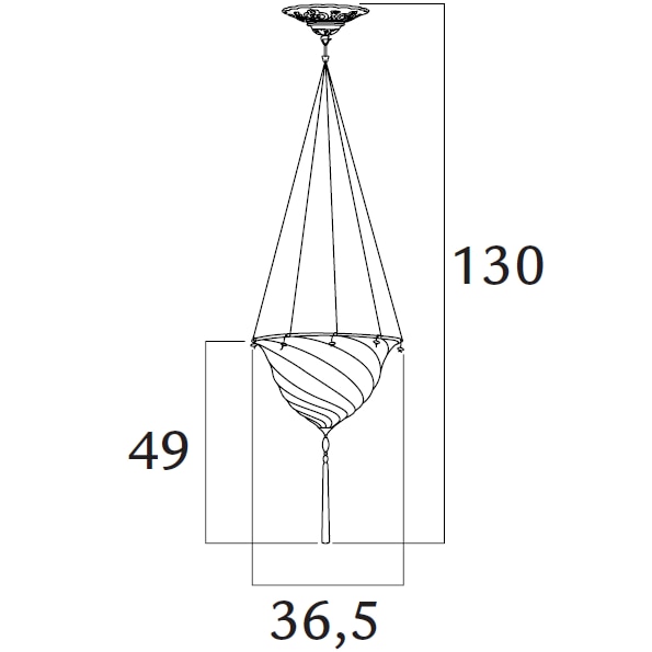 Samarkanda Silk Ceiling/Suspension Dimensions